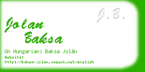 jolan baksa business card